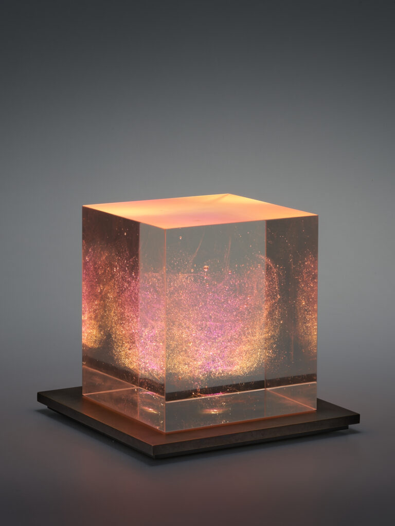 Glas Skulptur, Glas Art, Kunstglas, Original Kristall Kunstglas, Artglass, Glasobjekt, glass object, glass with light, glass sculptur