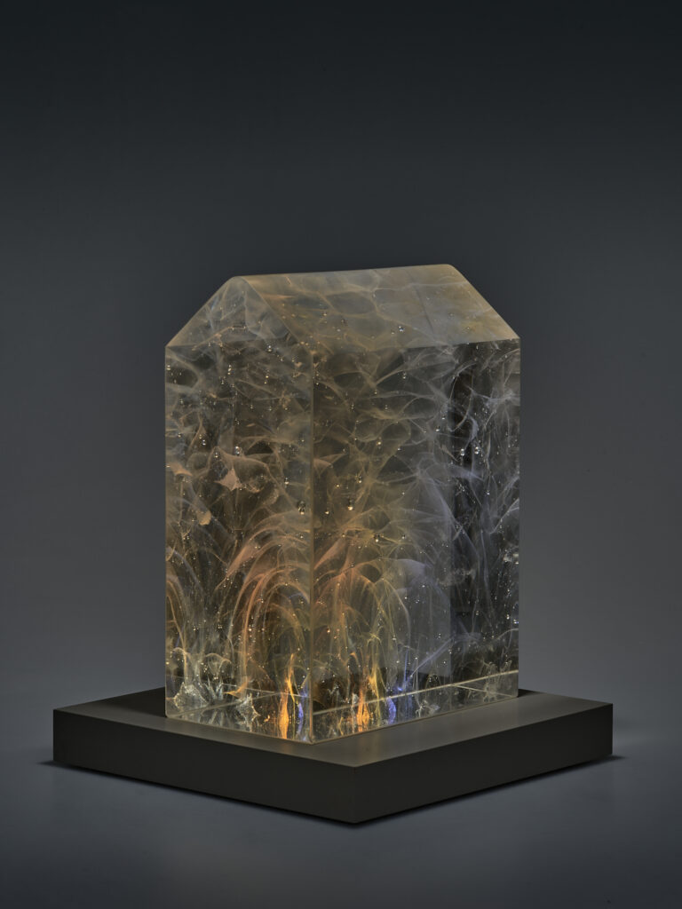 Glas Skulptur, Glas Art, Kunstglas, Original Kristall Kunstglas, Artglass, Glasobjekt, glass object, glass with light, glass sculptur