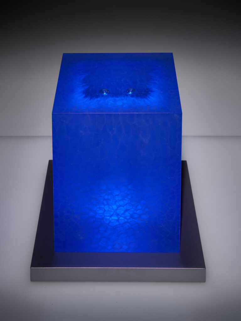 Glas Skulptur, Glas Art, Kunstglas, Original Kristall Kunstglas, Artglass, Glasobjekt, glass object, glass with light, glass sculptur