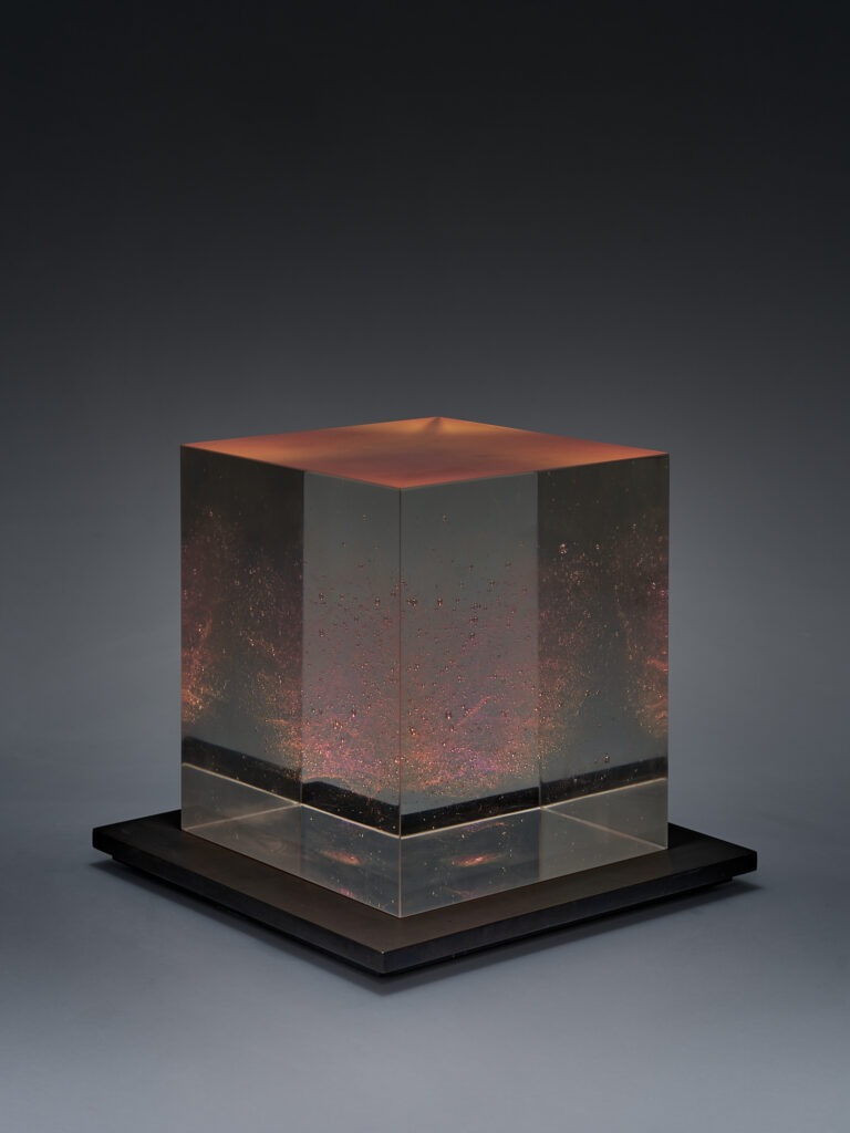 Glas Skulptur, Glas Art, Kunstglas, Original Kristall Kunstglas, Artglass, Glasobjekt, glass object, glass with light, glass sculptur