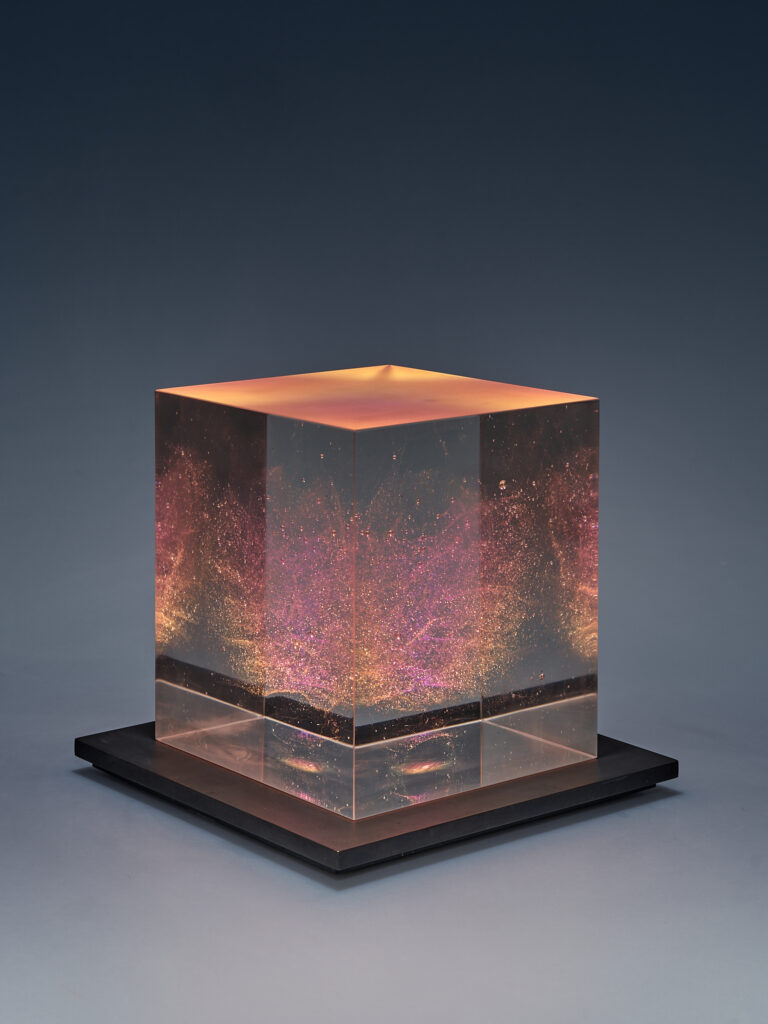 Glas Skulptur, Glas Art, Kunstglas, Original Kristall Kunstglas, Artglass, Glasobjekt, glass object, glass with light, glass sculptur