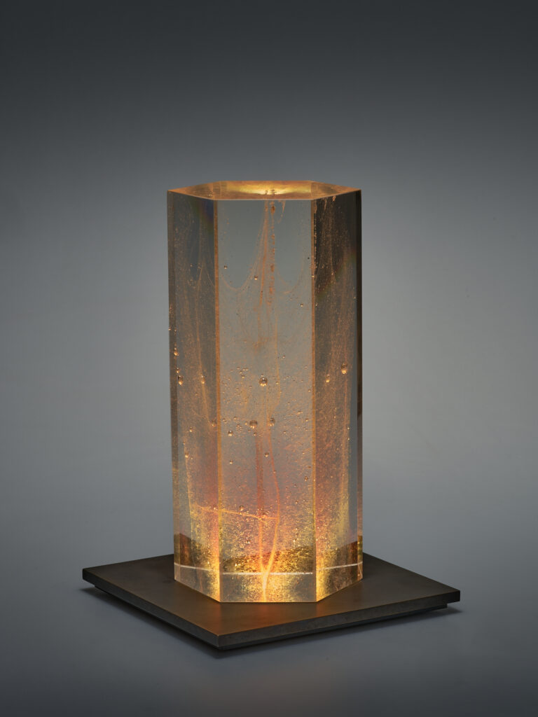 Glas Skulptur, Glas Art, Kunstglas, Original Kristall Kunstglas, Artglass, Glasobjekt, glass object, glass with light, glass sculptur