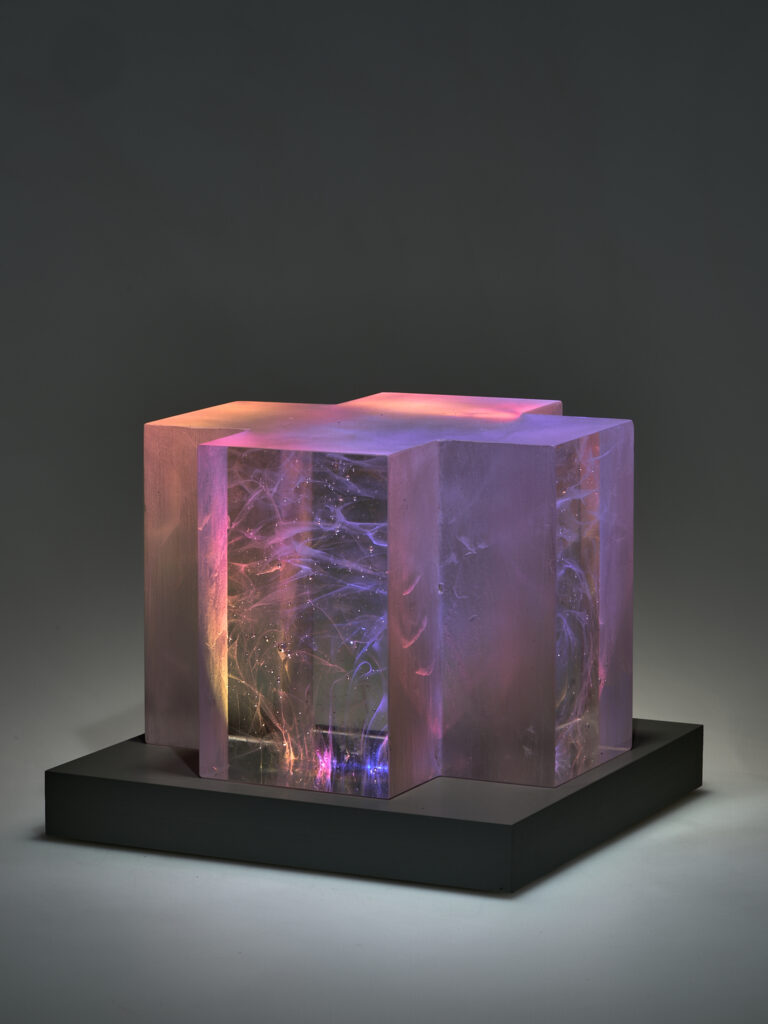 Glas Skulptur, Glas Art, Kunstglas, Original Kristall Kunstglas, Artglass, Glasobjekt, glass object, glass with light, glass sculptur