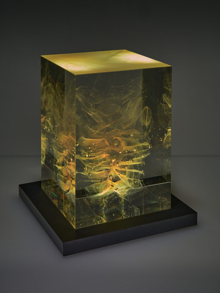 Glas Skulptur, Glas Art, Kunstglas, Original Kristall Kunstglas, Artglass, Glasobjekt, glass object, glass with light, glass sculptur