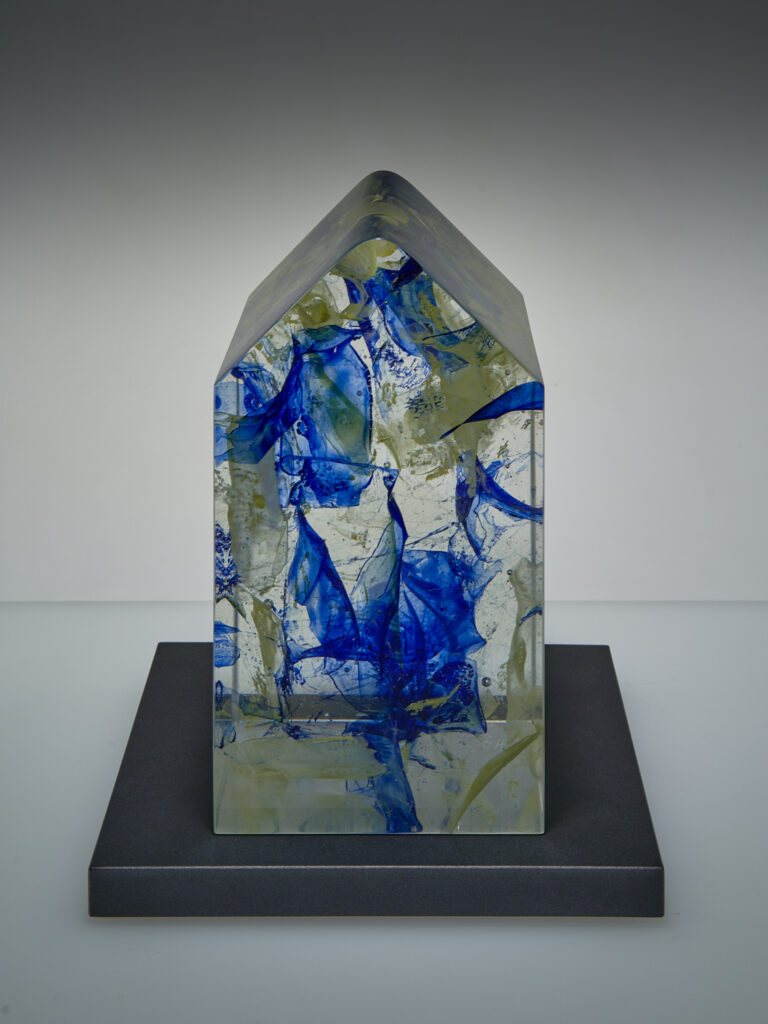 Glas Skulptur, Glas Art, Kunstglas, Original Kristall Kunstglas, Artglass, Glasobjekt, glass object, glass with light, glass sculptur