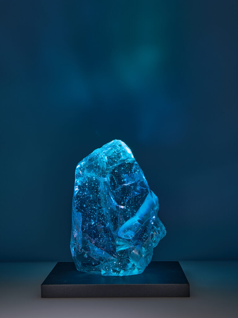 Glas Skulptur, Glas Art, Kunstglas, Original Kristall Kunstglas, Aus Glas Kunstglas, Artglass, Glasobjekt, glass object, glass with light, glass sculptur