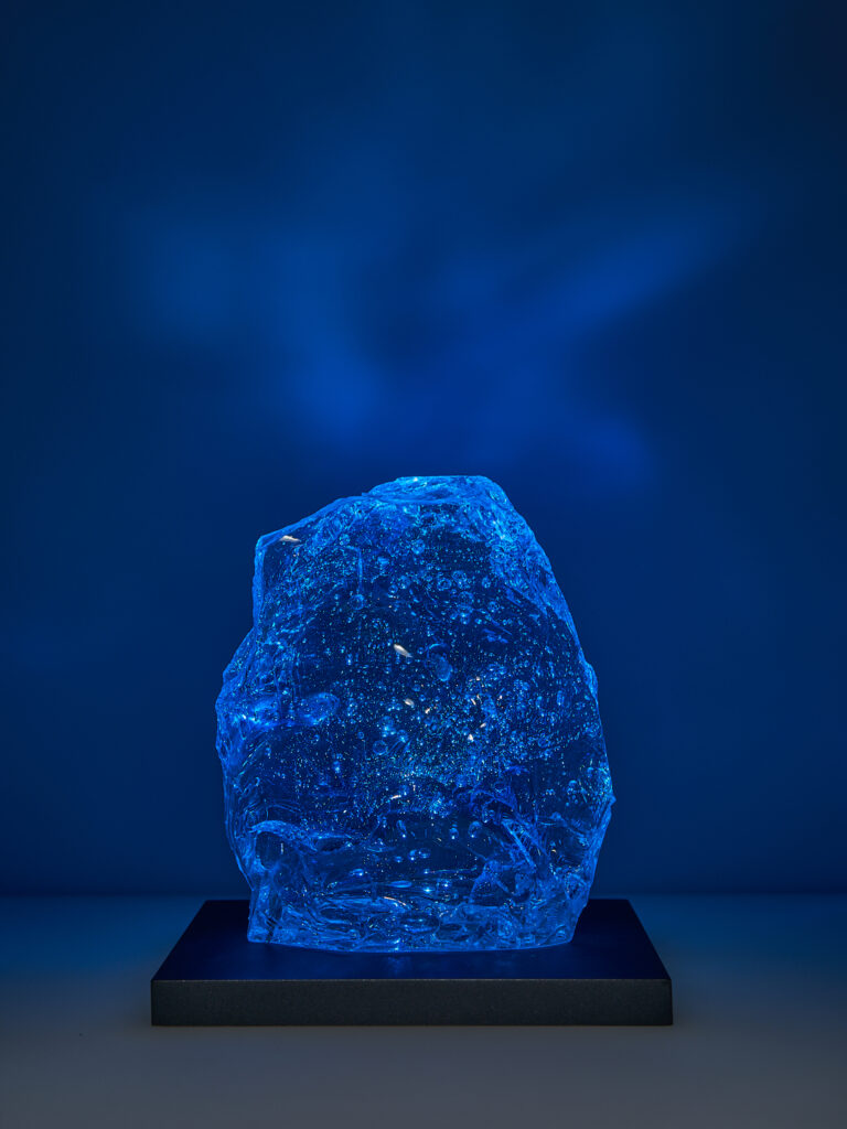 Glas Skulptur, Glas Art, Kunstglas, Original Kristall Kunstglas, Aus Glas Kunstglas, Artglass, Glasobjekt, glass object, glass with light, glass sculptur