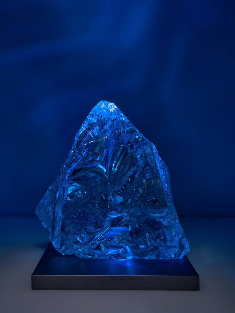 Glas Skulptur, Glas Art, Kunstglas, Original Kristall Kunstglas, Aus Glas Kunstglas, Artglass, Glasobjekt, glass object, glass with light, glass sculptur