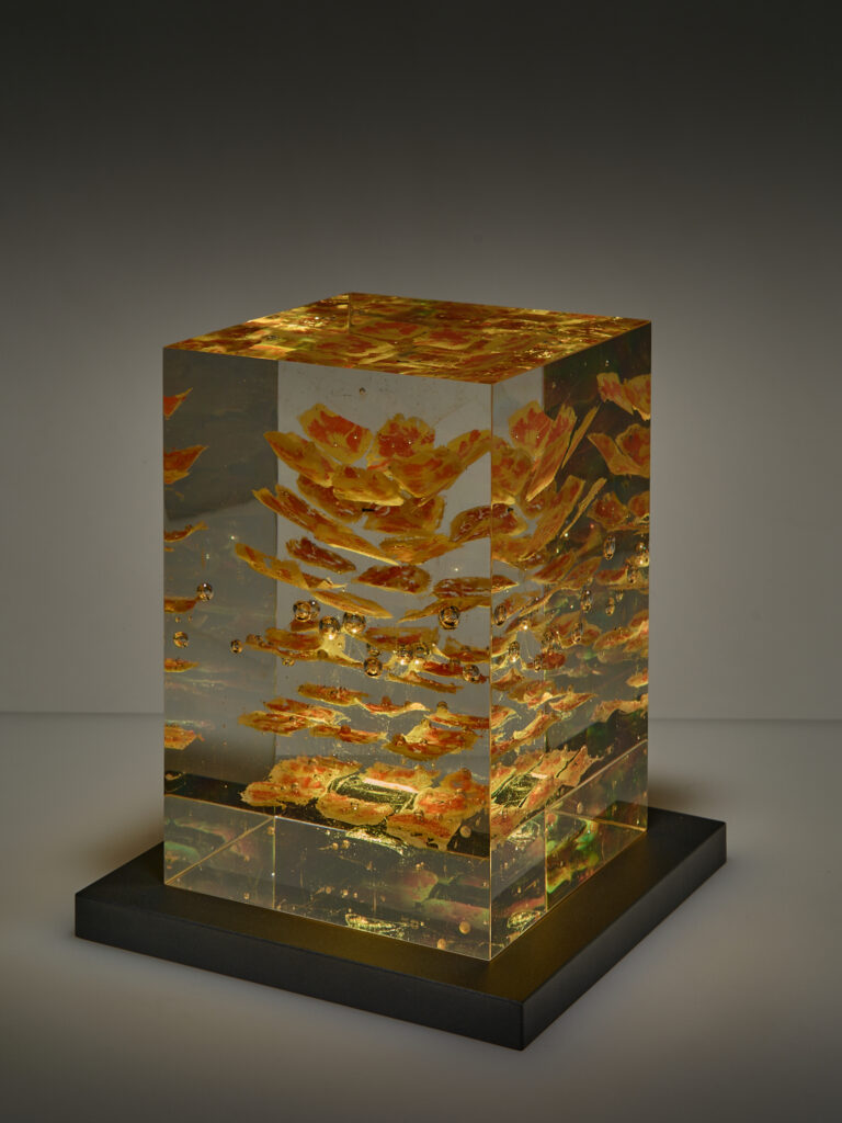 Glas Skulptur, Glas Art, Kunstglas, Original Kristall Kunstglas, Artglass, Glasobjekt, glass object, glass with light, glass sculptur