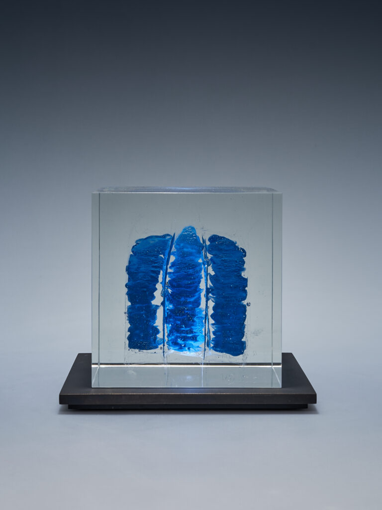 Glas Skulptur, Glas Art, Kunstglas, Original Kristall Kunstglas, Artglass, Glasobjekt, glass object, glass with light, glass sculptur